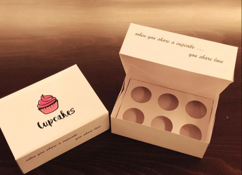 printed cupcake boxes (12 pieces)