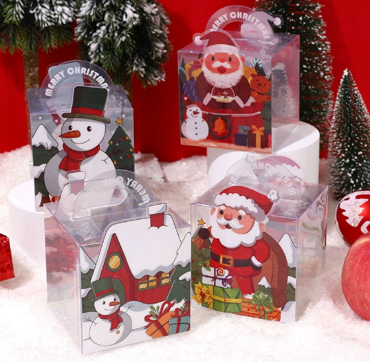 Santa & Snowman PVC box (12 pieces)