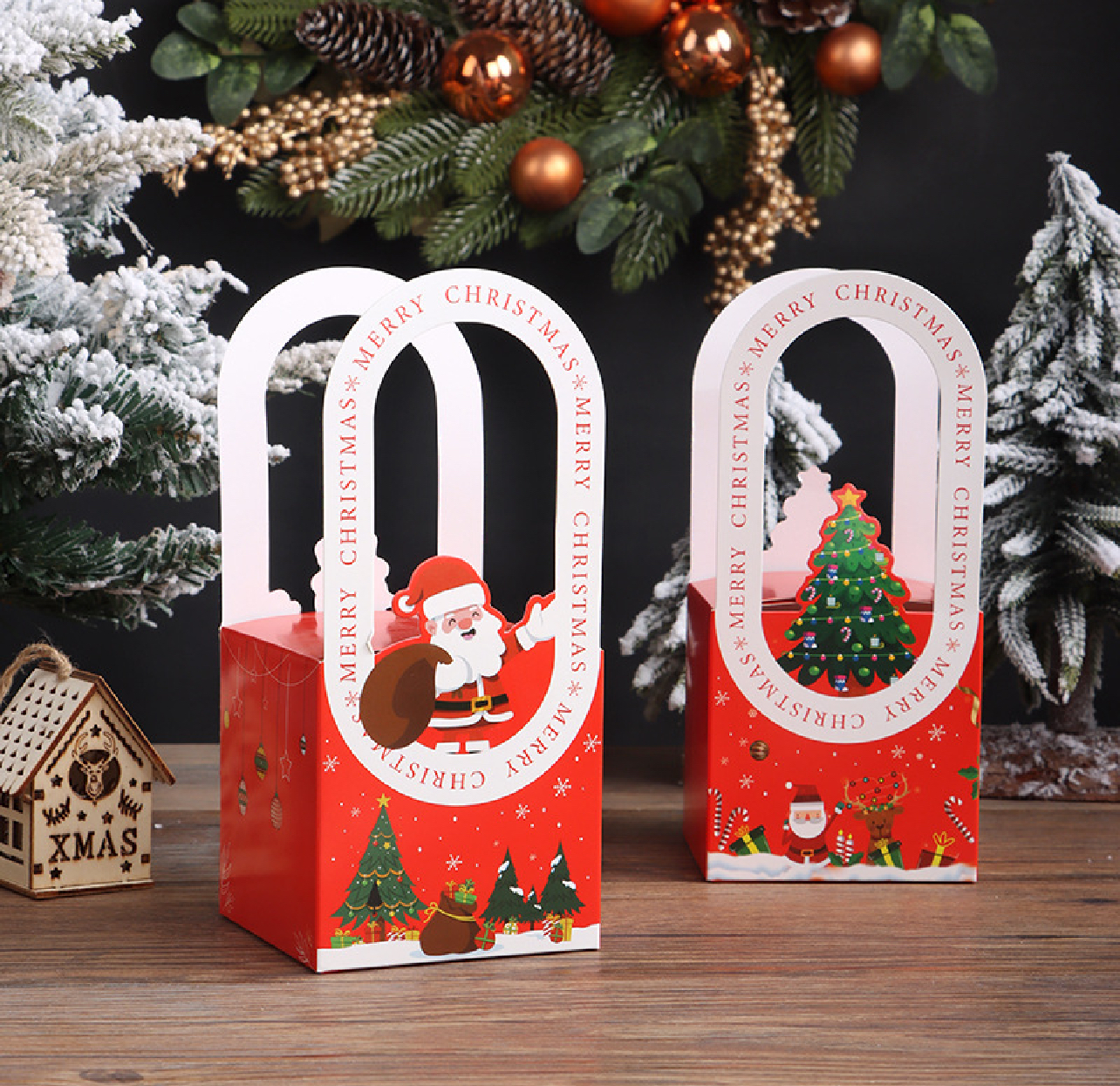 Christmas box with handle(12 pieces)