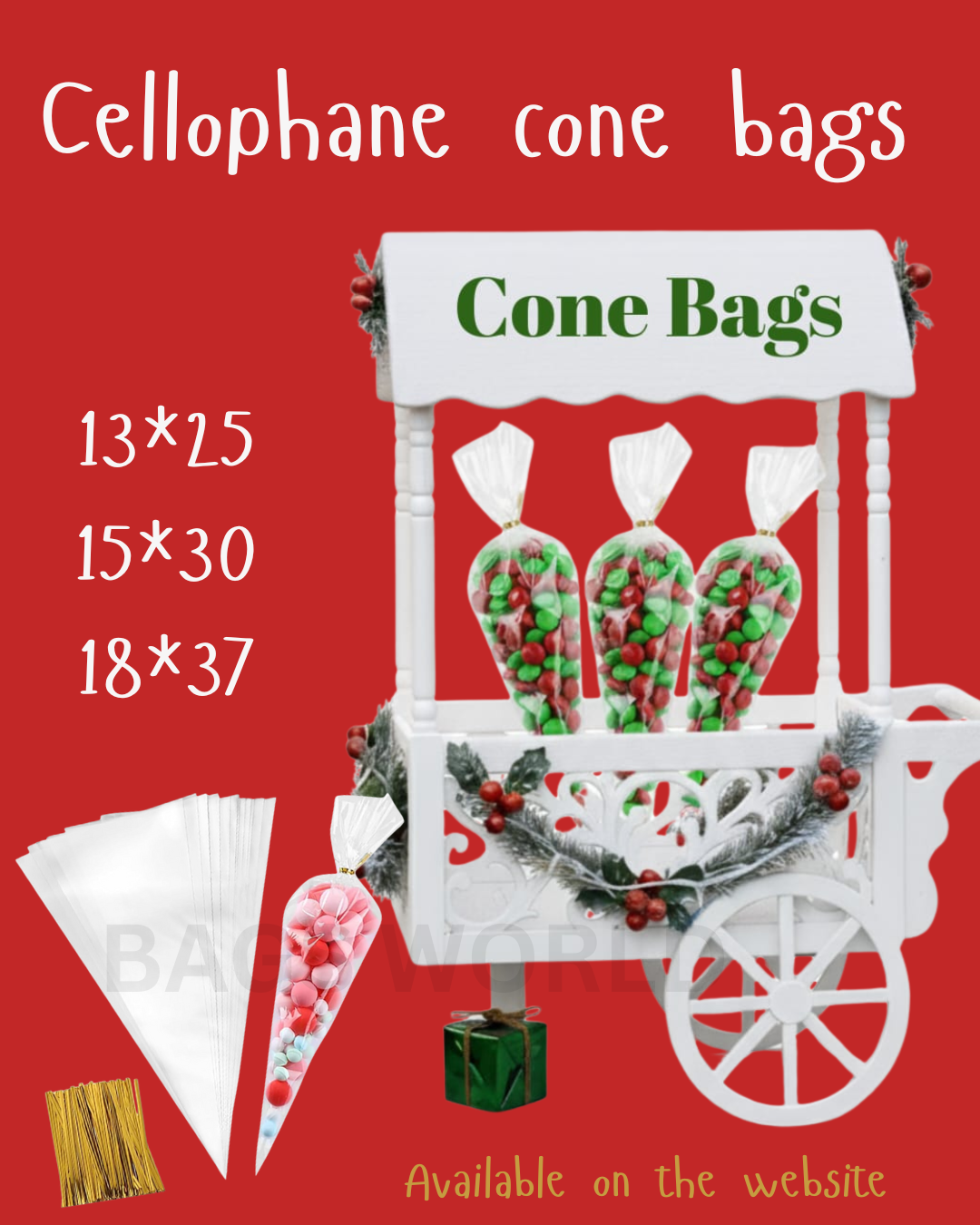 Cone cellophane bags (100pcs)