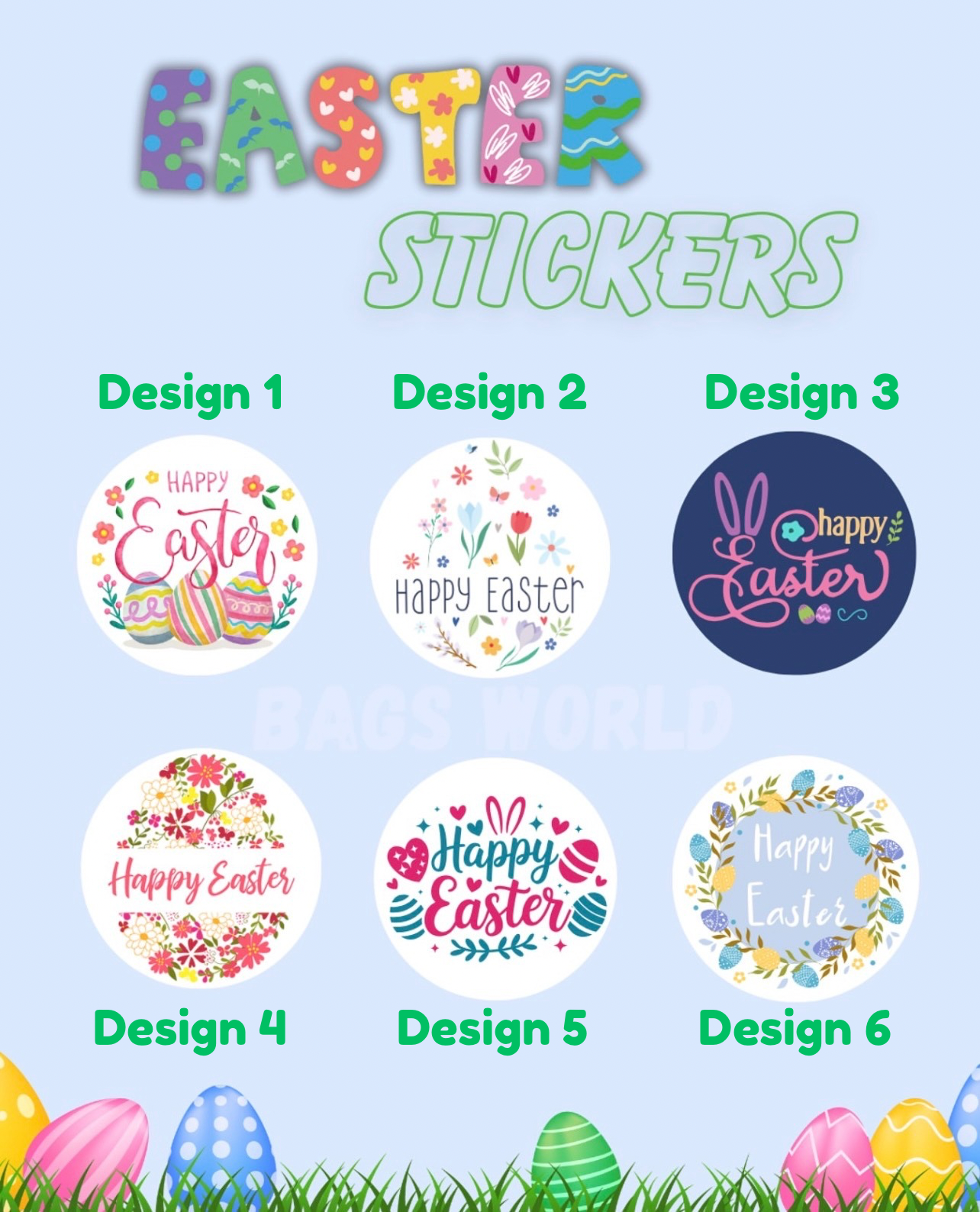 Easter stickers ( 1 A3 sheet)