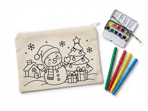 Snowman printed pouch
