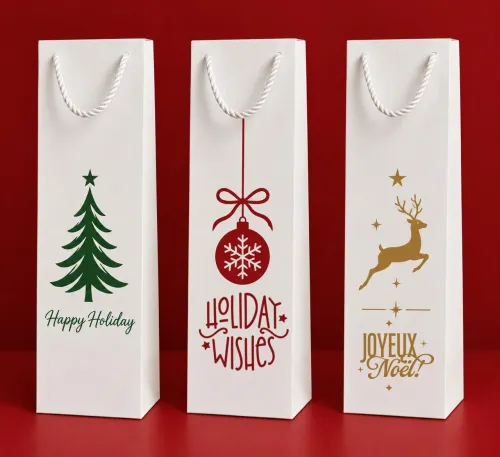 Trio Christmas bottle bags